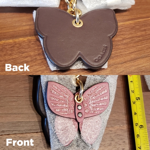 **LAST ONE** NEW Coach Leather Butterfly Bag Charm - Picture 4 of 6